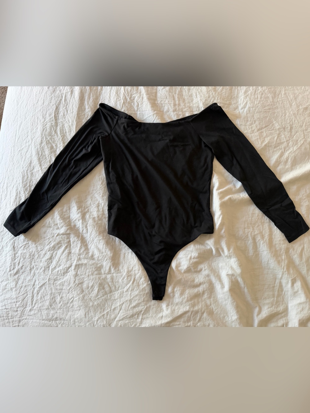Nuuds Black Off-the-Shoulder Bodysuit